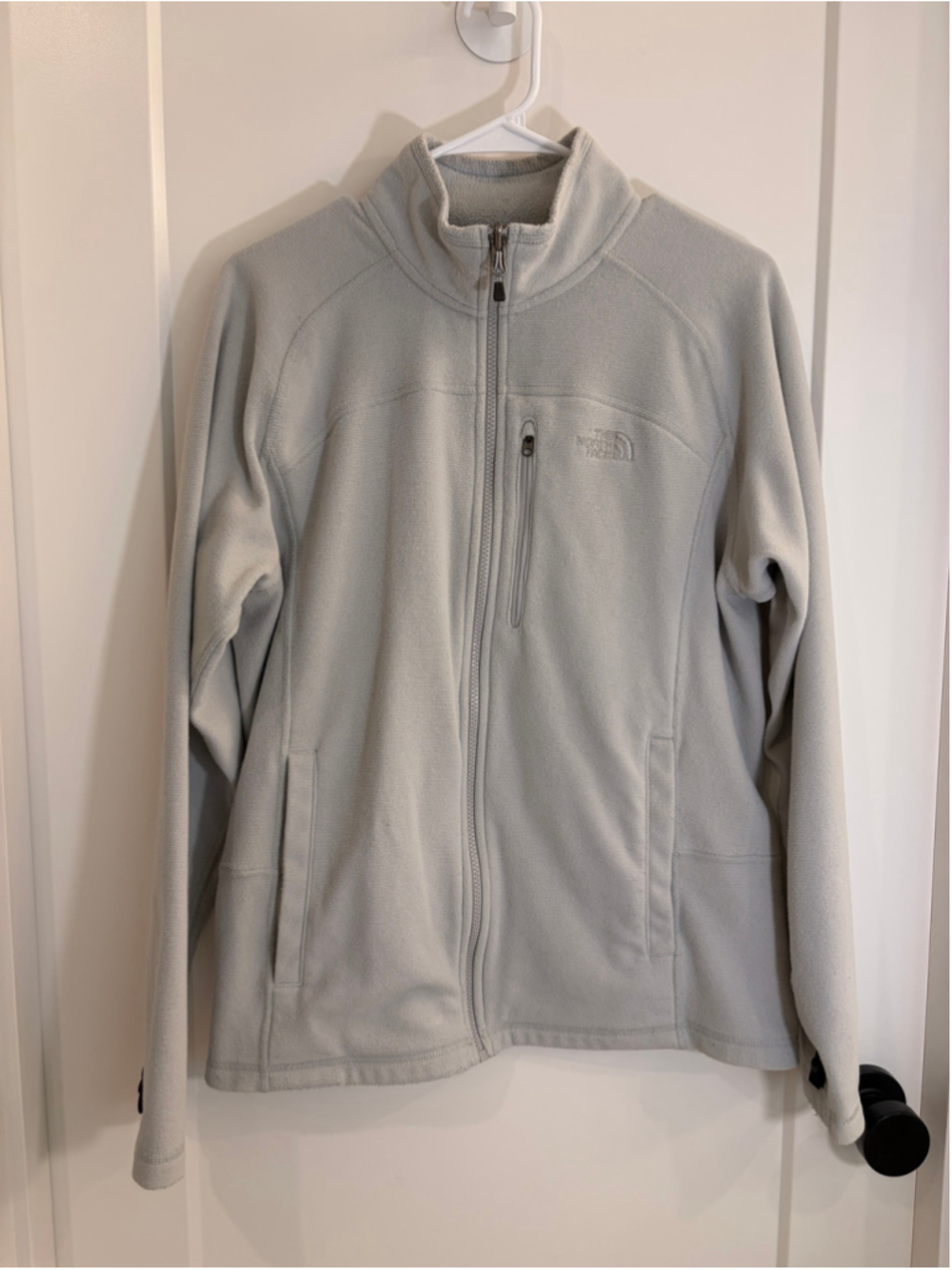 The North Face TKA 100 Glacier Full Zip Fleece Jacket Light Grey Men's Medium